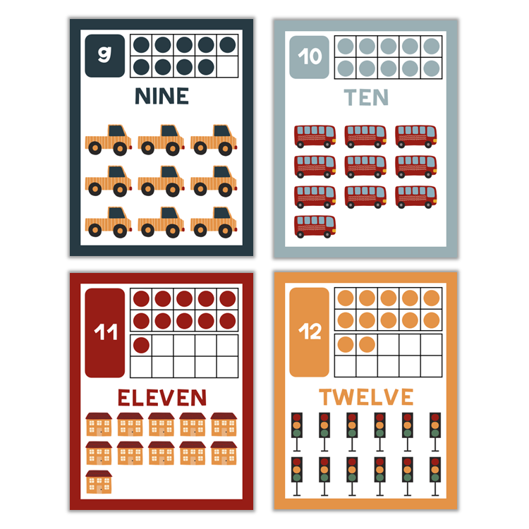 Classroom Number Posters - Little Town