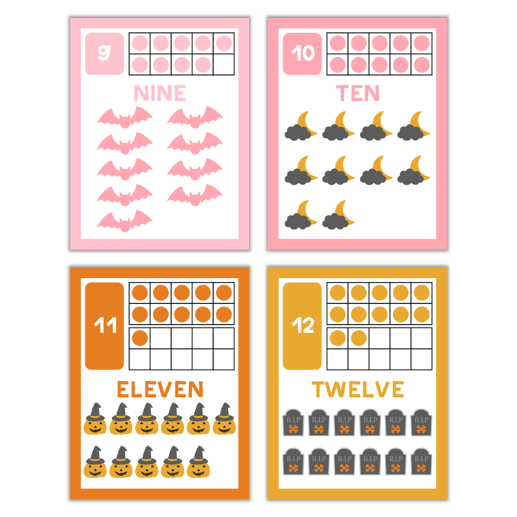 Classroom Number Posters - Pink Halloween