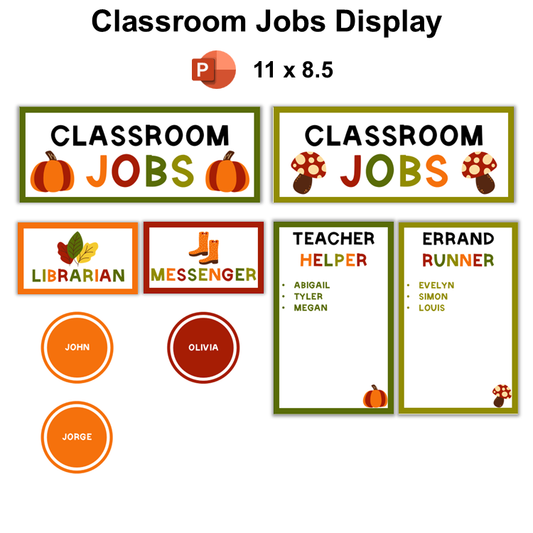 Classroom Jobs Display - Hello Fall | Editable