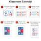 Classroom Calendar - Blue Winter | Editable