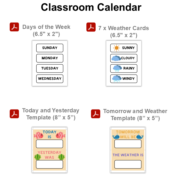 Classroom Calendar - Under the Sea | Editable