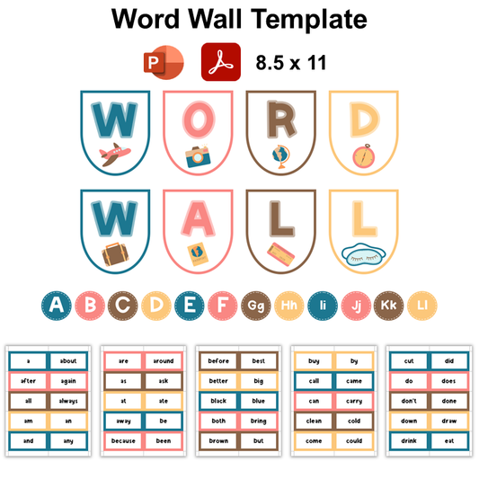 Word Wall Template - Travel the World | Editable