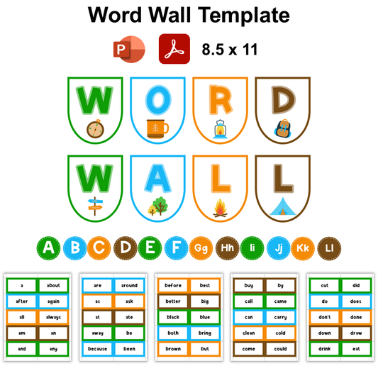 Word Wall Template - Camping | Editable