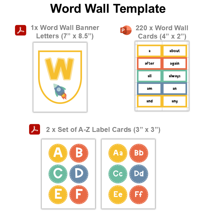 Word Wall Template - Space | Editable