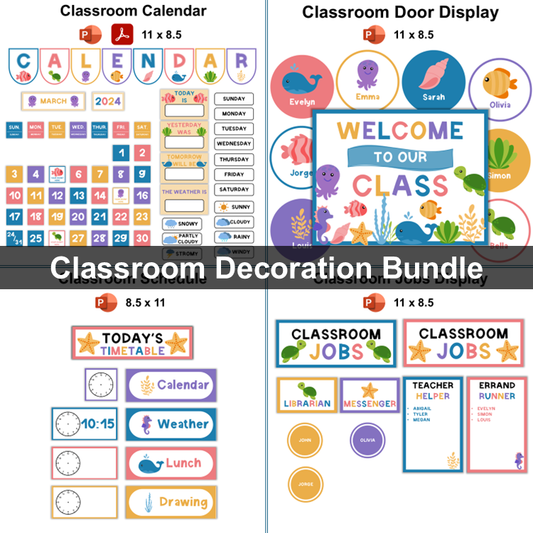 Classroom Decor Bundle - Under the Sea | Editable