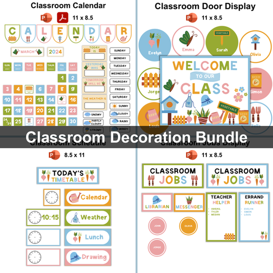 Classroom Decor Bundle - Spring Garden | Editable