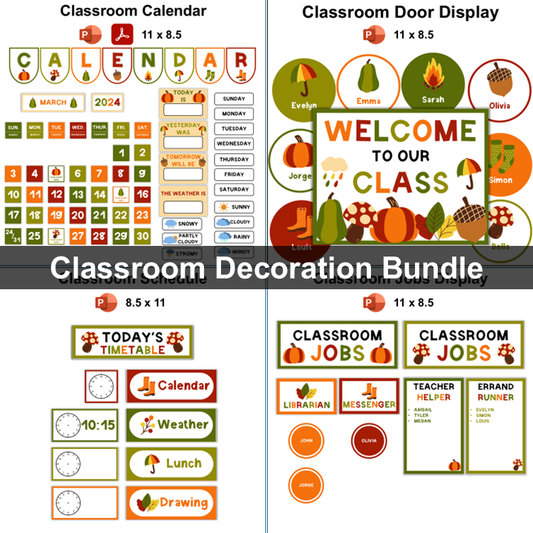 Classroom Decor Bundle - Hello Fall | Editable