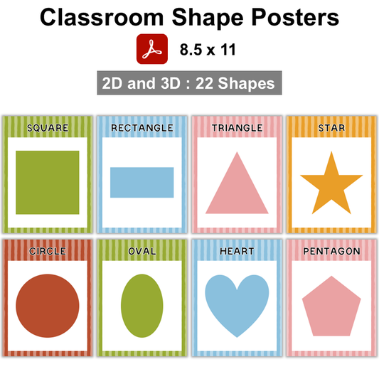 Classroom Shape Posters - Spring Garden