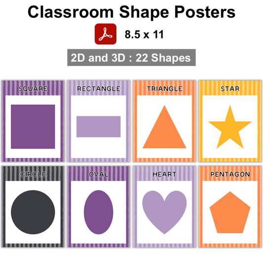 Classroom Shape Posters - Purple Halloween