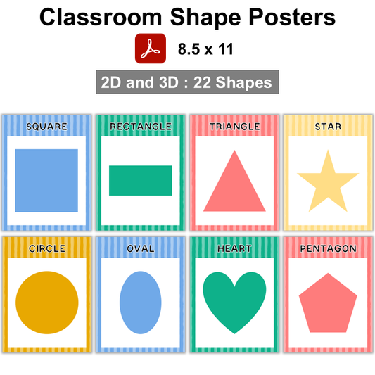 Classroom Shape Posters - Summer Beach