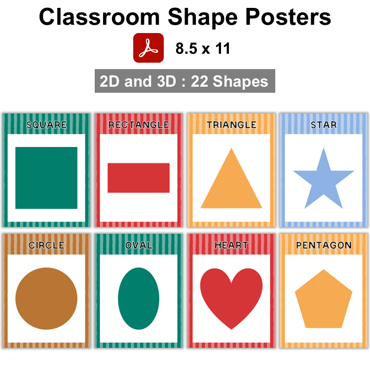 Classroom Shape Posters - Bright Christmas