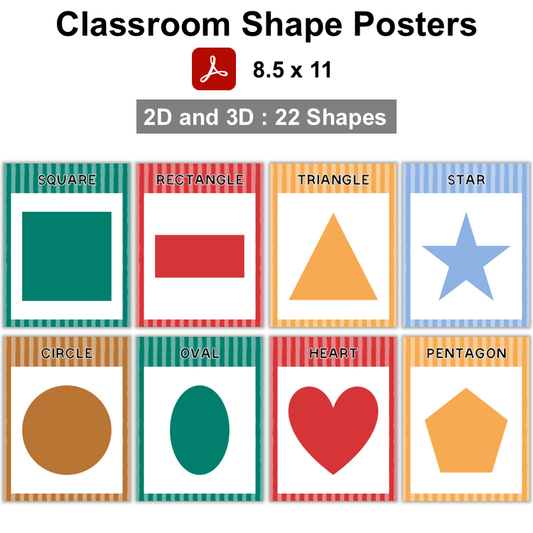 Classroom Shape Posters - Bright Christmas