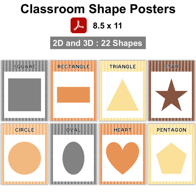 Classroom Shape Posters - Little Cat