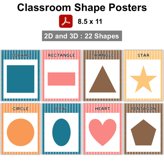 Classroom Shape Posters - Travel the World