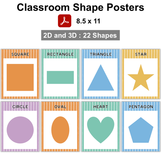 Classroom Shape Posters - Pastel Science