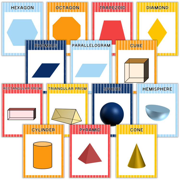 Classroom Shape Posters - Cute Transportation