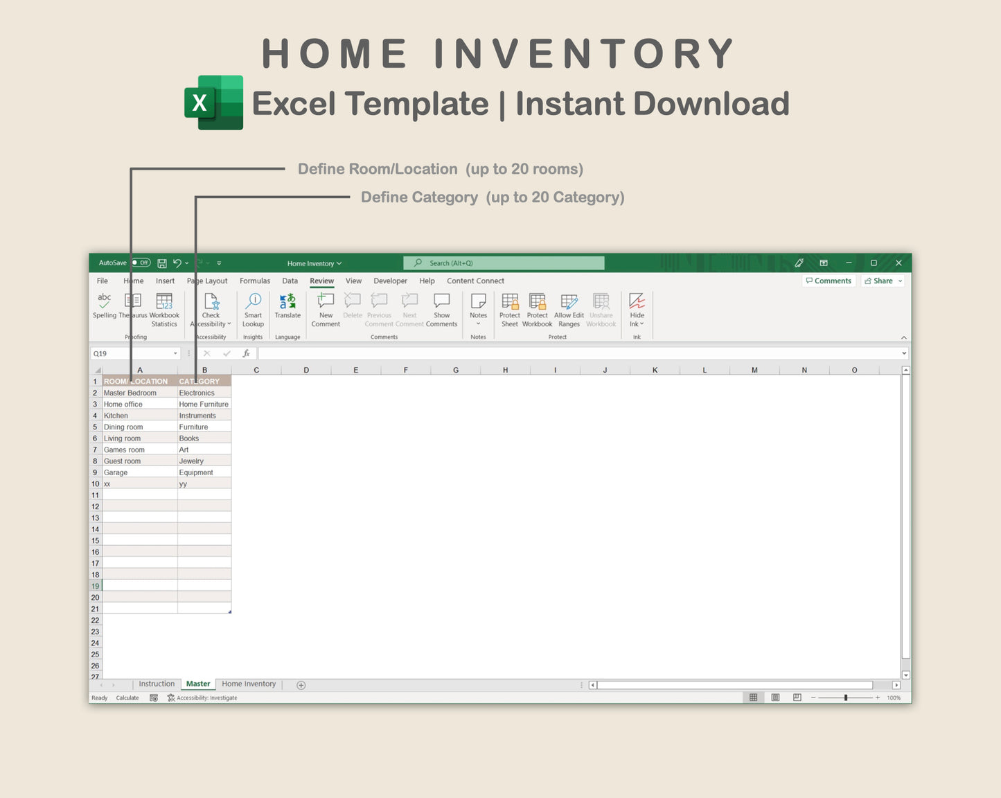 Excel - Home Inventory - Neutral