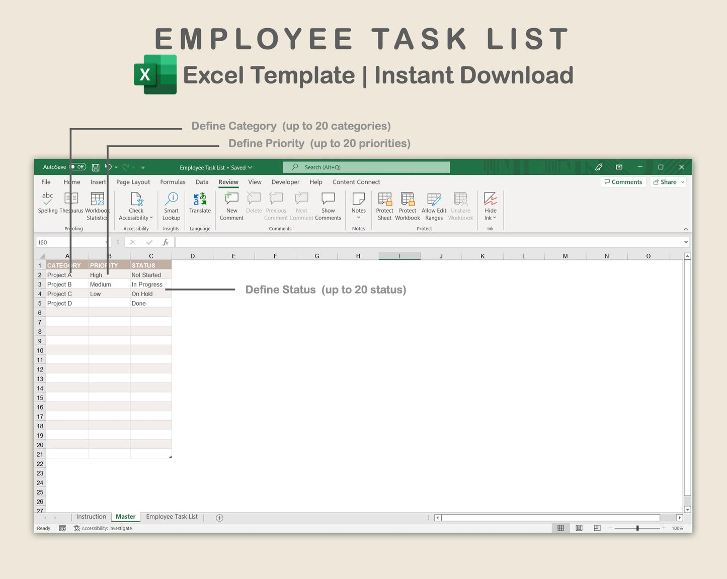 Excel - Employee Task List  - Neutral
