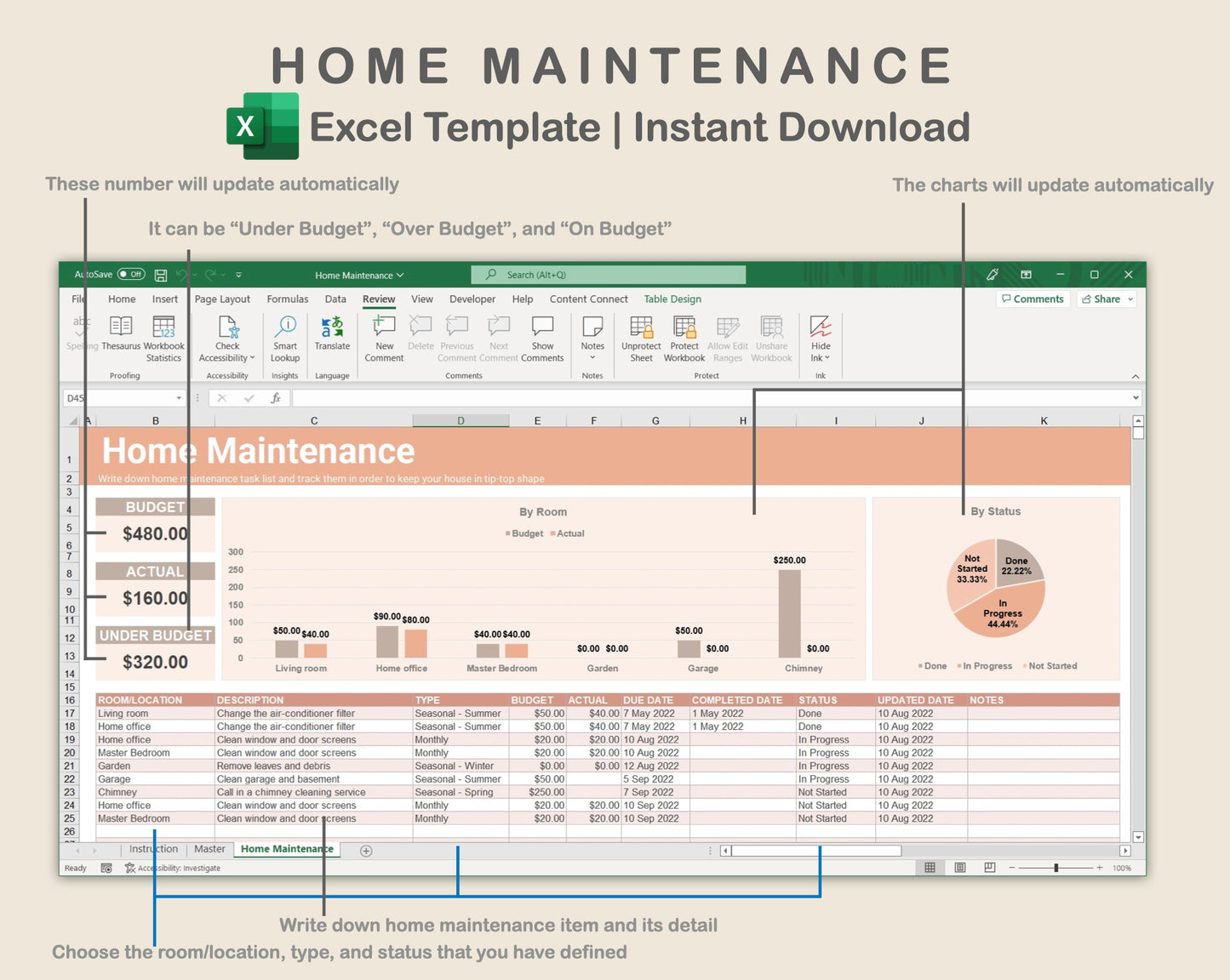 Excel - Home Maintenance - Neutral