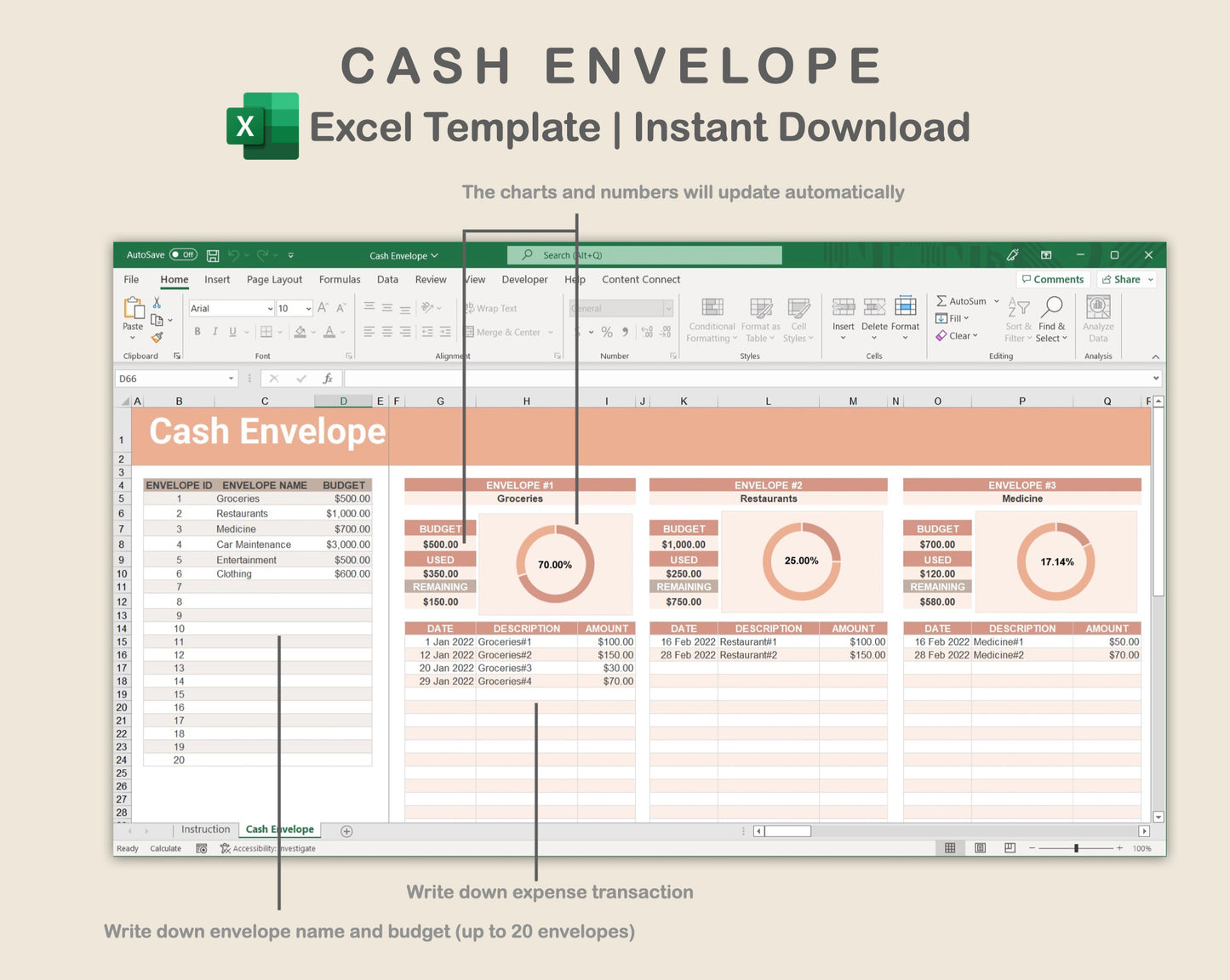 Excel - Cash Envelope - Neutral