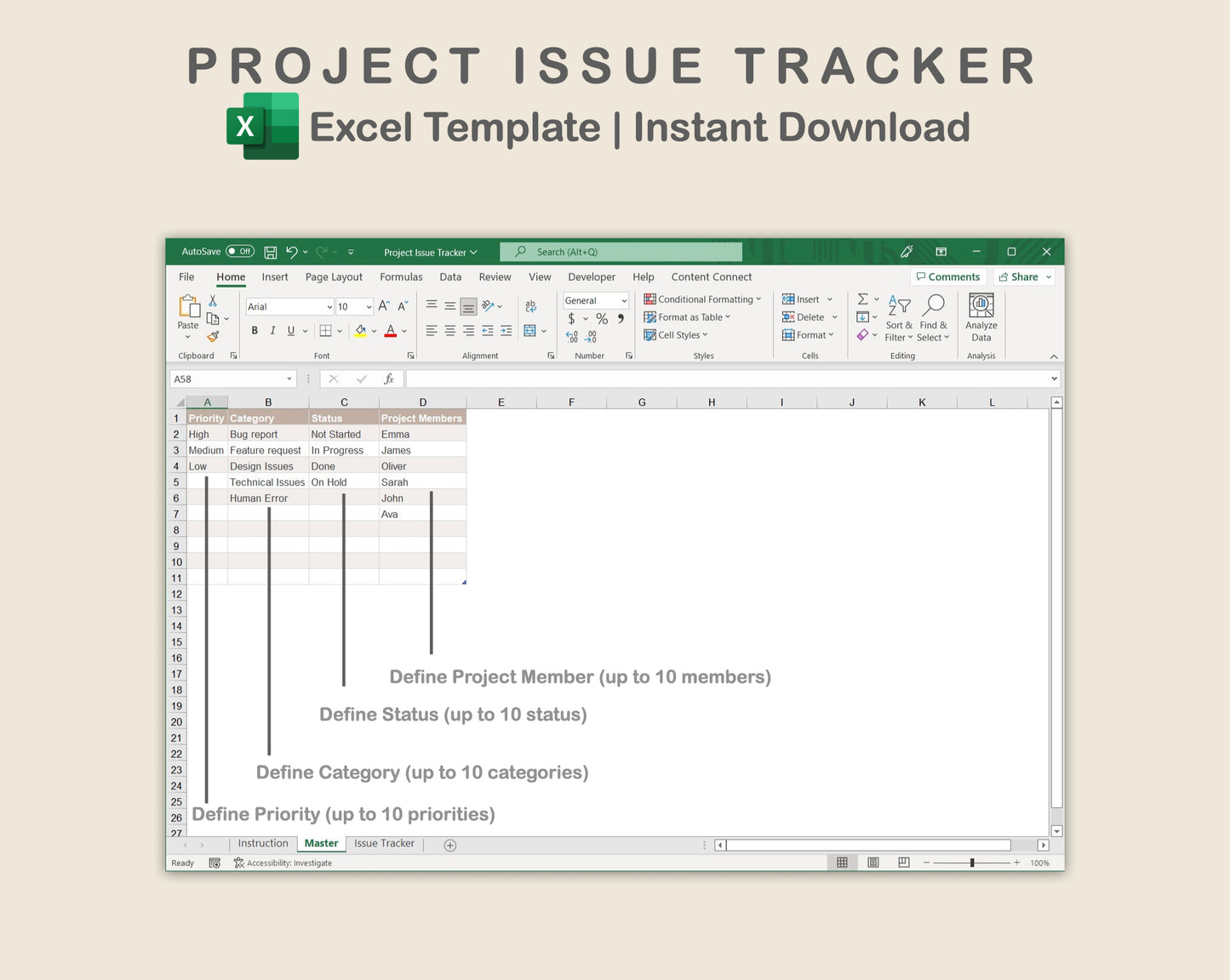 Excel - Project Issue Tracker - Neutral