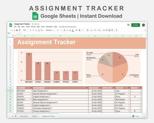 Google Sheets - Assignment Tracker - Neutral