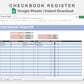 Google Sheets - Checkbook Register - Sweet