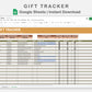 Google Sheets - Gift Tracker - Boho