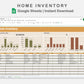 Google Sheets - Home Inventory - Boho