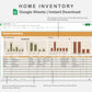Google Sheets - Home Inventory - Boho