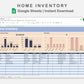Google Sheets - Home Inventory - Sweet