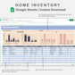 Google Sheets - Home Inventory - Sweet