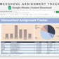 Google Sheets - Homeschool Assignment Tracker - Sweet