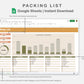 Google Sheets - Packing list - Boho