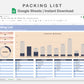 Google Sheets - Packing list - Sweet