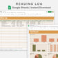 Google Sheets - Reading Log - Boho