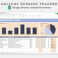 Google Sheets - College Reading Tracker - Sweet