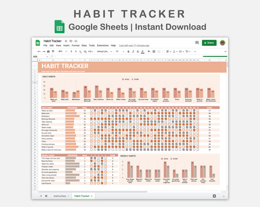 Google Sheets - Habit Tracker - Neutral