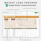 Google Sheets - Weight Loss Tracker - Boho