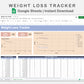 Google Sheets - Weight Loss Tracker - Sweet