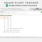 Google Sheets - House Plant Tracker - Boho