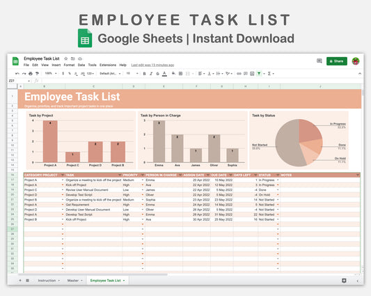 Google Sheets - Employee Task List  - Neutral