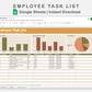 Google Sheets - Employee Task List  - Boho