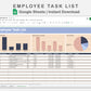Google Sheets - Employee Task List  - Sweet