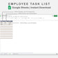 Google Sheets - Employee Task List  - Sweet
