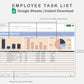 Google Sheets - Employee Task List  - Sweet