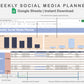 Google Sheets - Weekly Social Media Planner  - Sweet