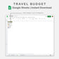 Google Sheets - Travel Budget  - Boho