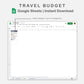 Google Sheets - Travel Budget  - Sweet