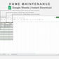 Google Sheets - Home Maintenance - Earthy